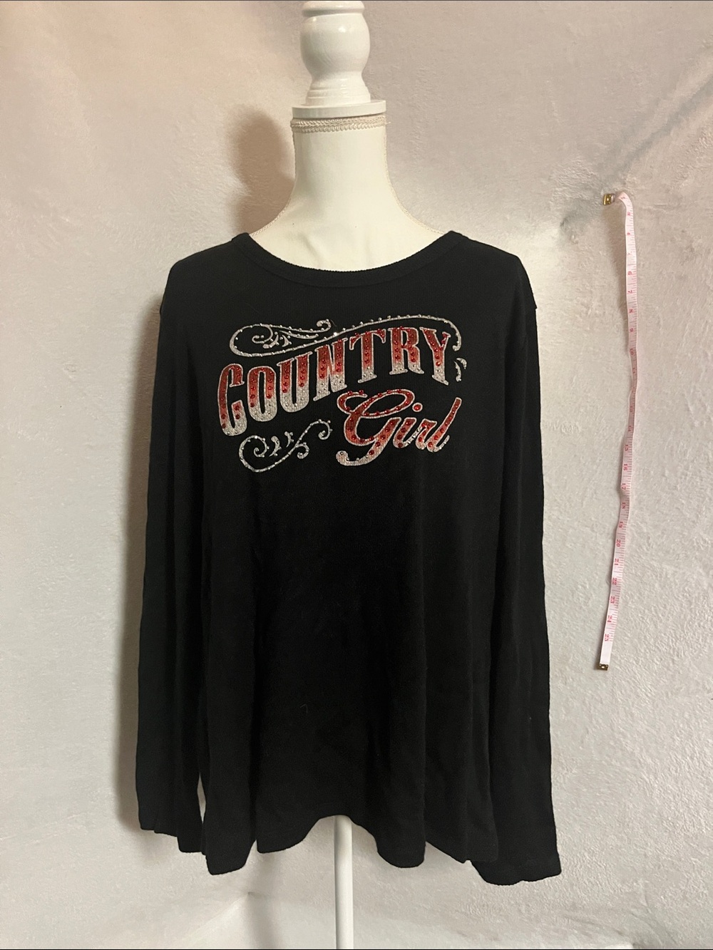 Country Girl Graphic Long-Sleeve Tee - Black